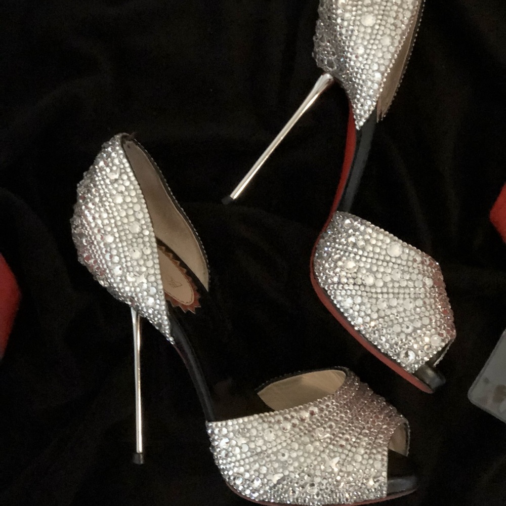 Christian LouBoutin heels with Swarovski crystals.